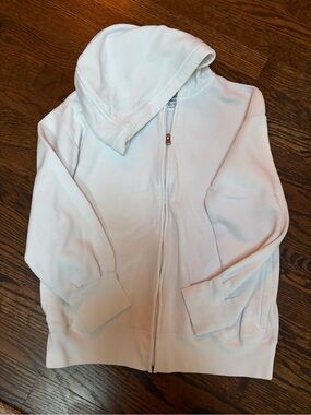 abercrombie kids White Zip-Up Hoodie Jacket